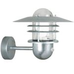 Nordlux Agger Wall Light Steel and Glass Grey | IP54 - Motion and Light Sensor - Suitable for E27