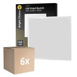 Multipack 6x Bright Choice LED Panel Backlit 36W 3240lm - 840 Cool White | 60x60cm - UGR <22