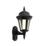Ansell LED Wall Light Latina Lantern Black - Suitable for E27 up to 42W | IP65 - Motion and Light Sensor